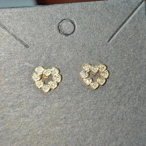 3/$30 14k Gold Plated Heart Earrings - Picture 3 of 4